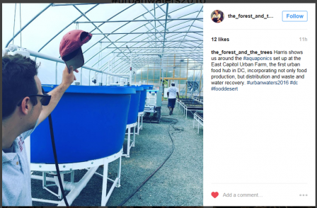 Instagram post featuring the East Capitol Urban Farm tour