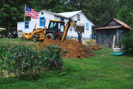 Installation of a septic system in Lincoln County West Virginia