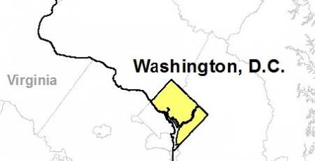 A map of Washington D.C.