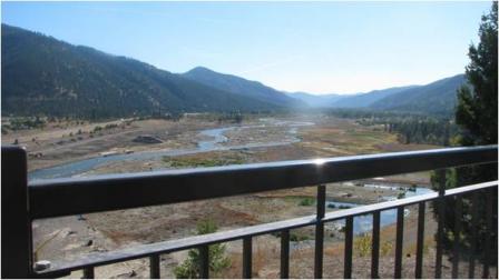 A view of the site from the newly constructed bluff overlook
