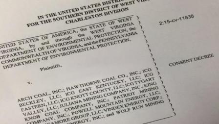 A portion of the consent decree with Arch Coal