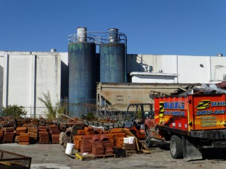 View of northern end of site, which is owned by Z Roofing. Area is in reuse as a storage area for work vehicles and roofing tiles