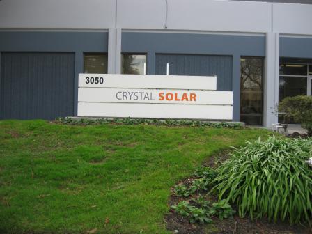 Sign for Crystal Solar office