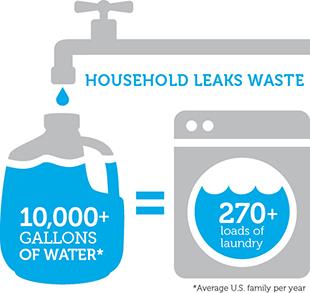Info graphic detailing information on household leaks