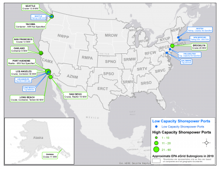 shore power locations in the united states