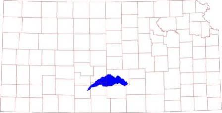 Map of Cheney Lake in Kansas