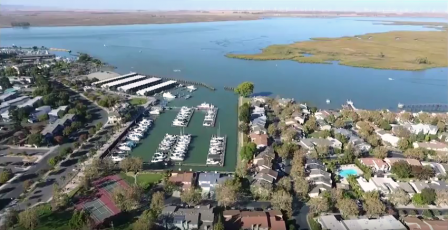 Aerial view of the pittsburg california waterfront