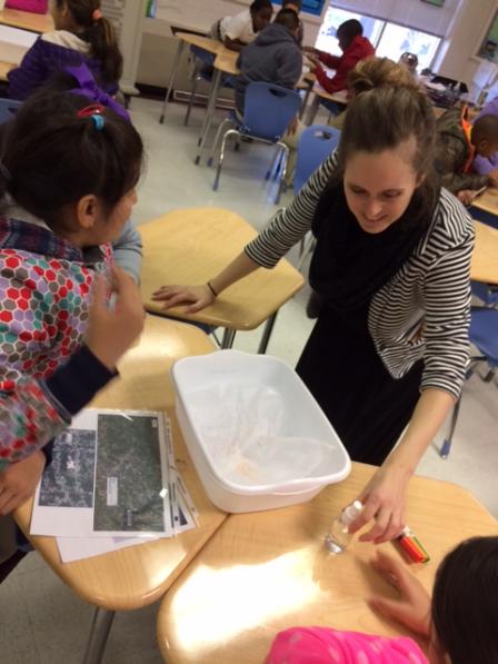 Jenna Hartley working with students