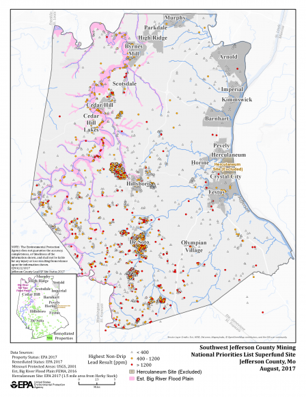 image of SW Jefferson County Mining Site map August 2017