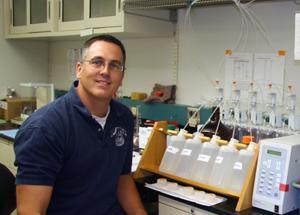 EPA Chemist Mark Strynar, Ph.D., in the lab.