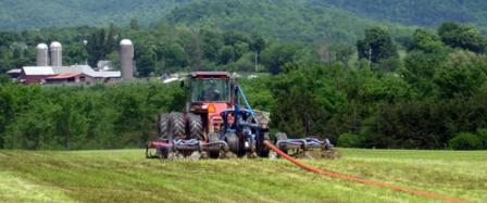Digested manure is applied to the field as fertilizer