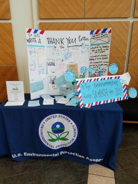 A station where students can write letters to the environment