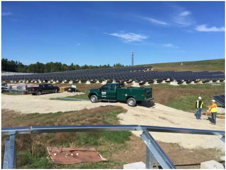 Completed solar panels at the site