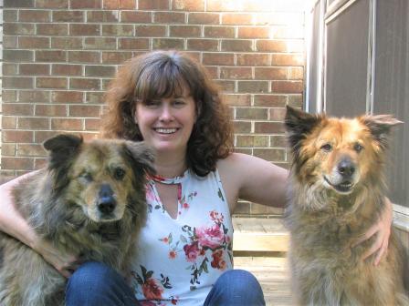 EPA researcher Megan Mehaffey with her dogs Bonnie and Clyde