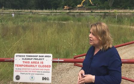 EPA Region 5 Administrator Cathy Stepp discusses the progress made during the past year at the Kalamazoo River Superfund Site in Michigan