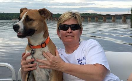 EPA researcher Marsha Morgan and her dog Jesse. 