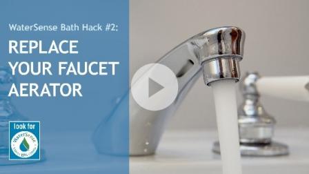 Running faucet thumbnail for bath hack video.