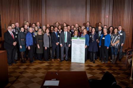 The America Recycles Day 2018 pledge photo with 44 signatories