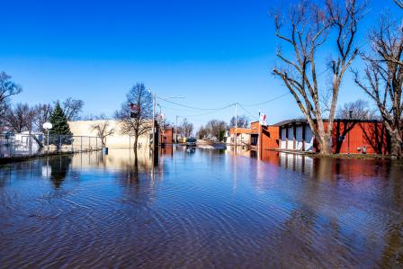 image of floodwaters in Pacific Junction, Iowa