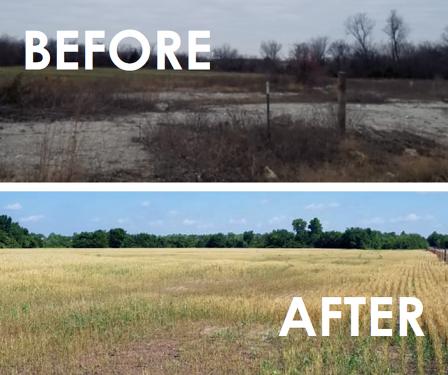 Tar Creek Superfund site before and after remediation