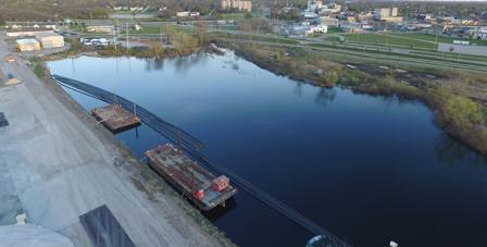 Photo of Photo of Ryerson Creek facing southeast from the Verplank Pier. The remediation work here has not yet started, and the project is in Feasibility Study/Remedial Design phase. (Photo Credit: Bradly Benson, ORISE Research Participant)