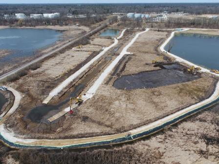 photo of Contractors beginning excavation work in 2018 at the Zephyr Oil Refinery Site 