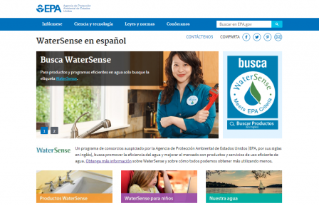 Image of the WaterSense Spanish Website