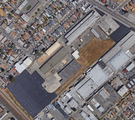 Aerial photograph of the current site location