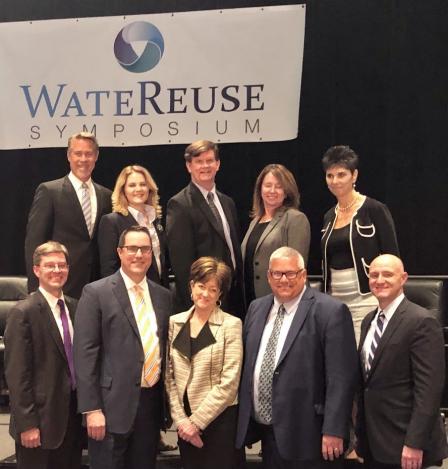 U.S. EPA Assistant Administrator for Water David Ross (bottom row, second from the left) and Administration officials announce the draft National Water Reuse Action Plan at the 34th Annual WateReuse Symposium in San Diego, California.