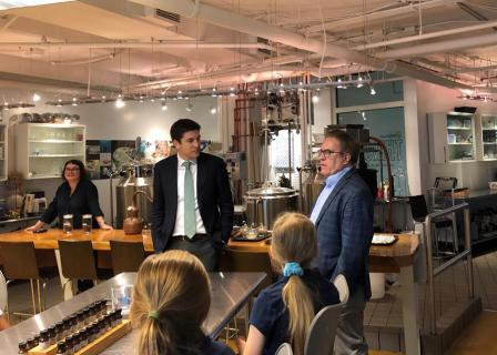 Following the roundtable, Administrator Wheeler and Rep. Steil visited students from Renaissance School in Racine at the lab in Discovery World