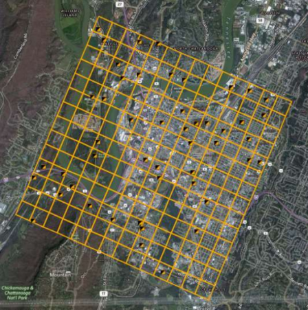 Map of the sampling method used in the Urban Background Study