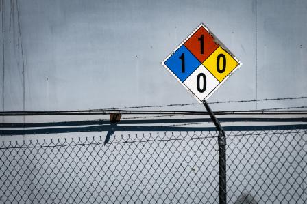 Hazard sign for chemicals