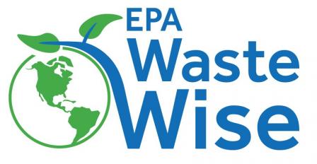 Logo that says EPA WasteWise with a photo of the globe