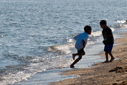 Children Playing on Beach