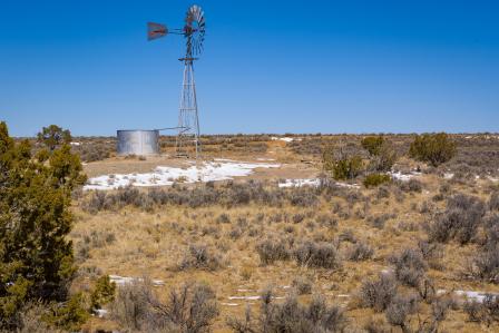 Image of a private well in desert setting