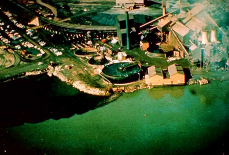 photo of The Black Lagoon (Detroit River AOC) cerca 1961 contaminated with oil and other contaminants of concern. 