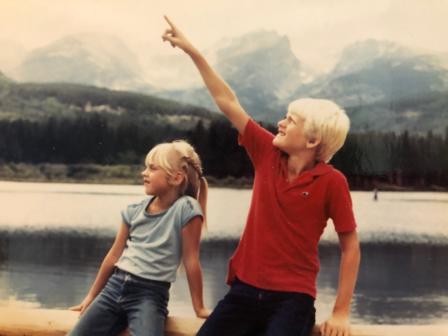 Rebecca taking in the view with her older brother somewhere in the Rocky Mountains sometime around Earth Day in the 1980s.  Growing up in Colorado, she spent a lot of quality family time in the station wagon going to state and national parks in the wester