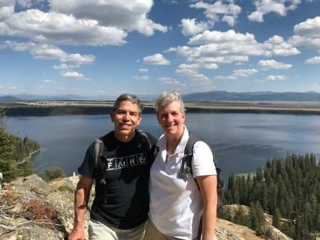 Jennifer and her husband on a hike in Jackson Hole, Wyoming. 