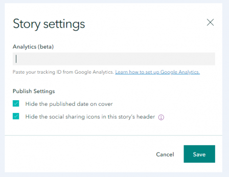 screenshot of where to add in Google Analytics code in your StoryMap