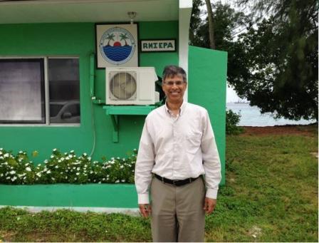 researcher Anand Mudambi worked with the Republic of the Marshall Islands Environmental Protection Authority during an Embassy Science Fellowship to create an implementation plan for the bottle recycling program. 