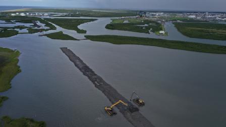 Aerial view of the Caminada Back Barrier Marsh project.