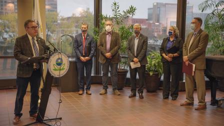 Administrator Wheeler announcing $5.1 million grant to remove lead service lines in Grand Rapids, Michigan.