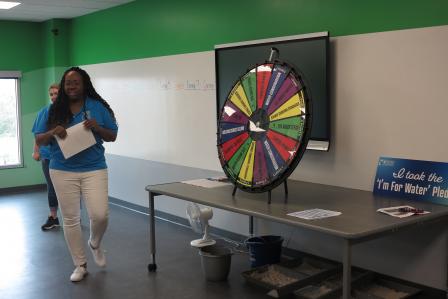Spin the Wheel game at local middle school.