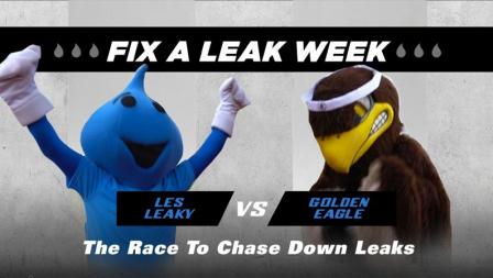 Fix a Leak Week race mascots.