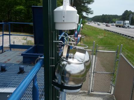 Instruments for detecting volatile organic compounds in the air near a roadway.