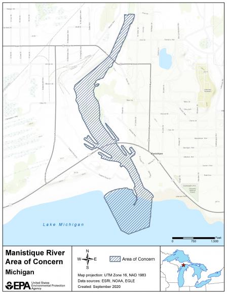 Manistique River AOC Boundary Map