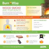 Information graphic showing the effects of wood smoke on health