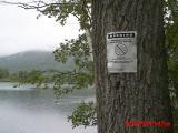 September 21, 1999 - Advisory sign at Woods Pond