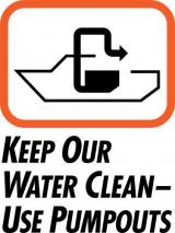 Pumpout sign with caption "Keep Our Water Clean - Use Pumpouts"