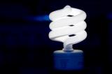this is a picture of a spiral shaped compact fluorescent lightbulb often known as a CFL